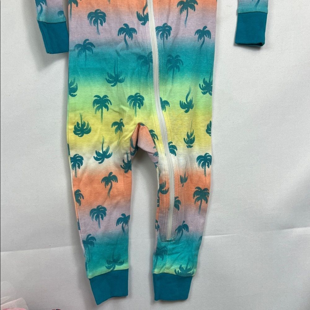 Cat & Jack palm tree one piece cotton Pajamas zip up size 24 months New - Picture 4 of 12